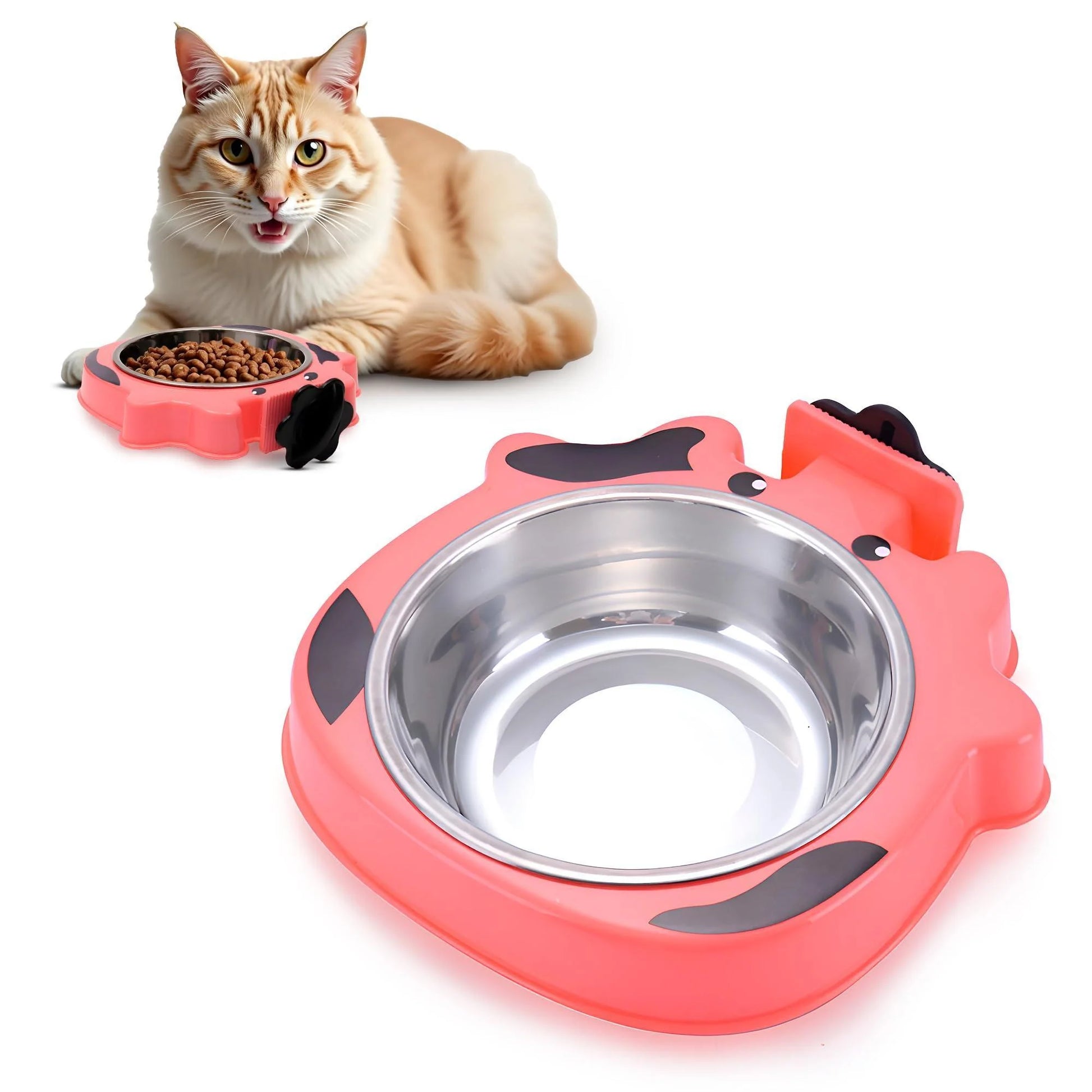 Stainless Steel No-Spill Water Bowl for Pets - 7.5 x 7.4 x 1.7 Inches - Ideal for Dog Crates, Cat Carriers, and Small Animal Cages