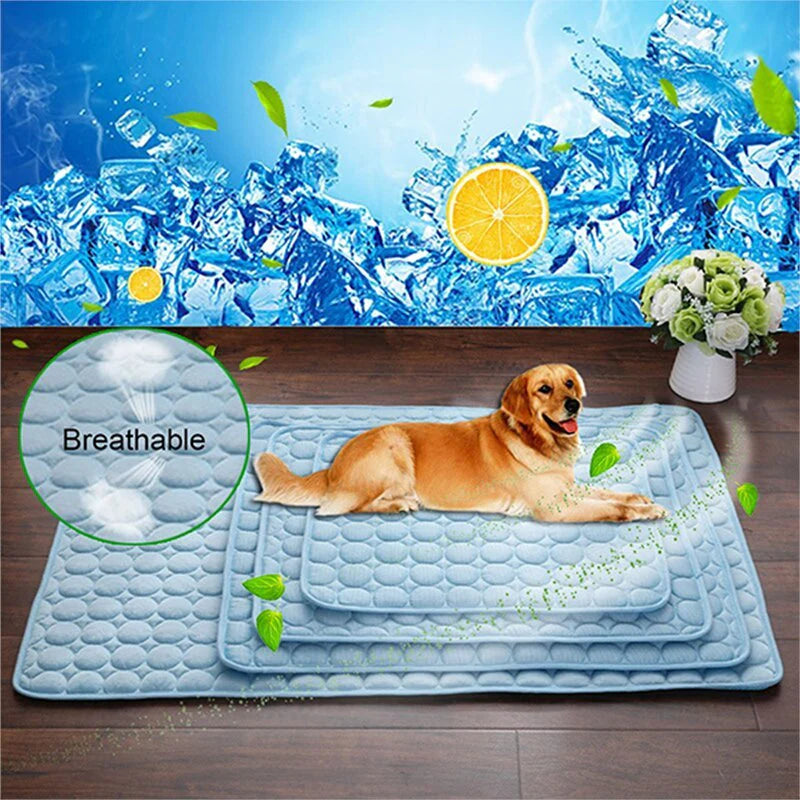 Cooling Ice Silk Pet Pad for Dogs and Cats - Summer Comfort Solution