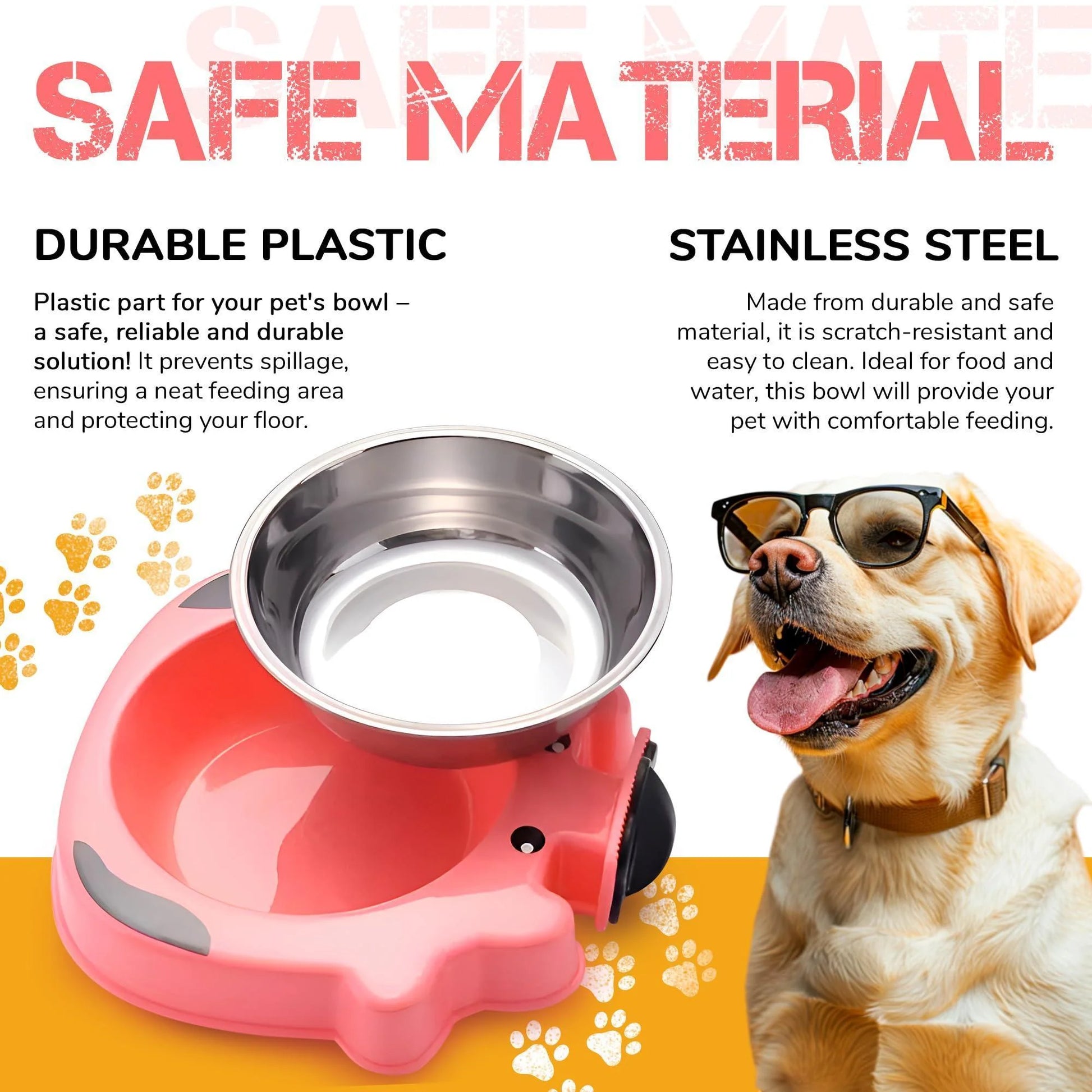 Stainless Steel No-Spill Water Bowl for Pets - 7.5 x 7.4 x 1.7 Inches - Ideal for Dog Crates, Cat Carriers, and Small Animal Cages