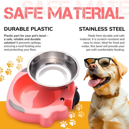 Stainless Steel No-Spill Water Bowl for Pets - 7.5 x 7.4 x 1.7 Inches - Ideal for Dog Crates, Cat Carriers, and Small Animal Cages
