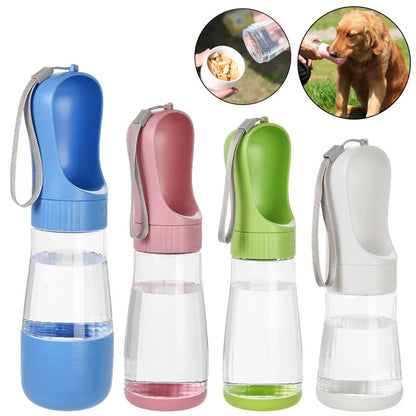 Portable Pet Water Dispenser and Food Container - 2-in-1 Travel Solution for Dogs and Cats