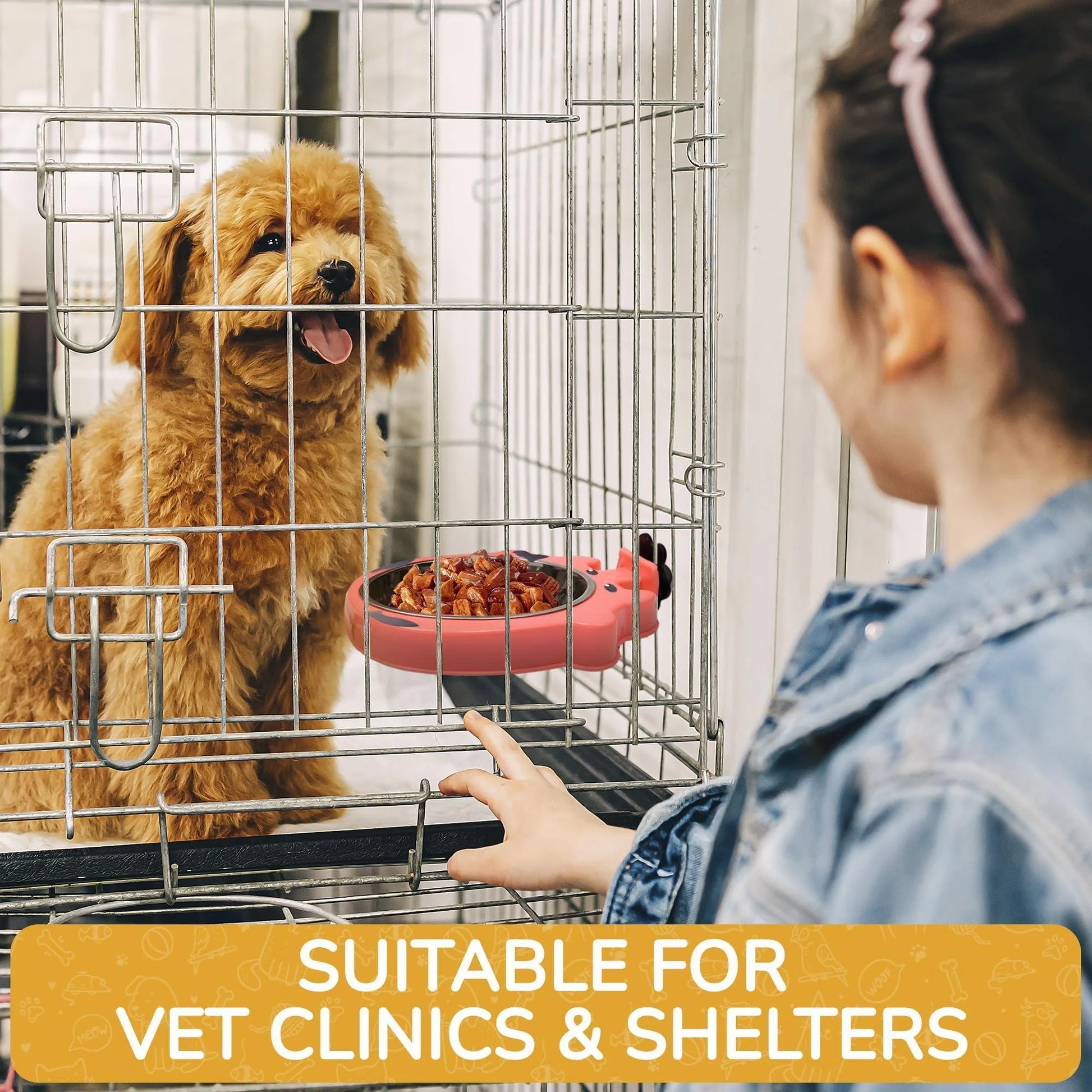 Stainless Steel No-Spill Water Bowl for Pets - 7.5 x 7.4 x 1.7 Inches - Ideal for Dog Crates, Cat Carriers, and Small Animal Cages