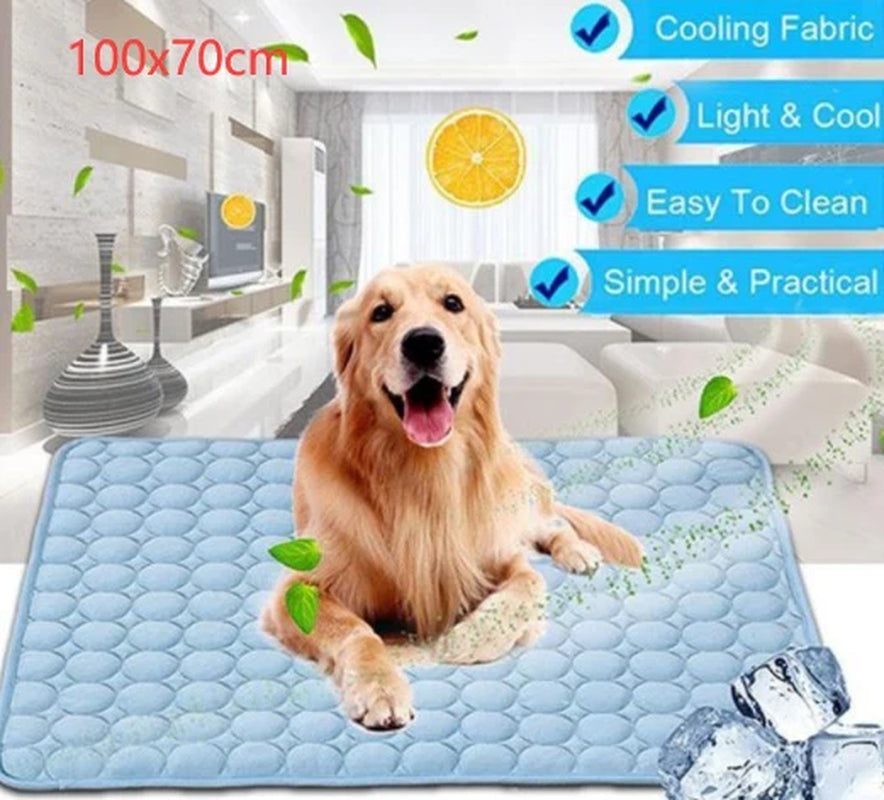 Cooling Ice Silk Pet Pad for Dogs and Cats - Summer Comfort Solution
